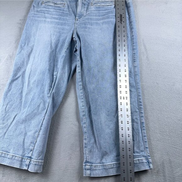 Talbots Wide Leg Jeans Crop Womens Size 16W High Rise Rhodes Wash Denim Blue - Picture 12 of 13